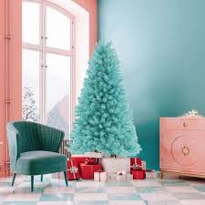 Costway 6 FT Artificial Xmas Tree with 758 Branch Tips 280 Warm White LED  Lights Blue - Best Buy