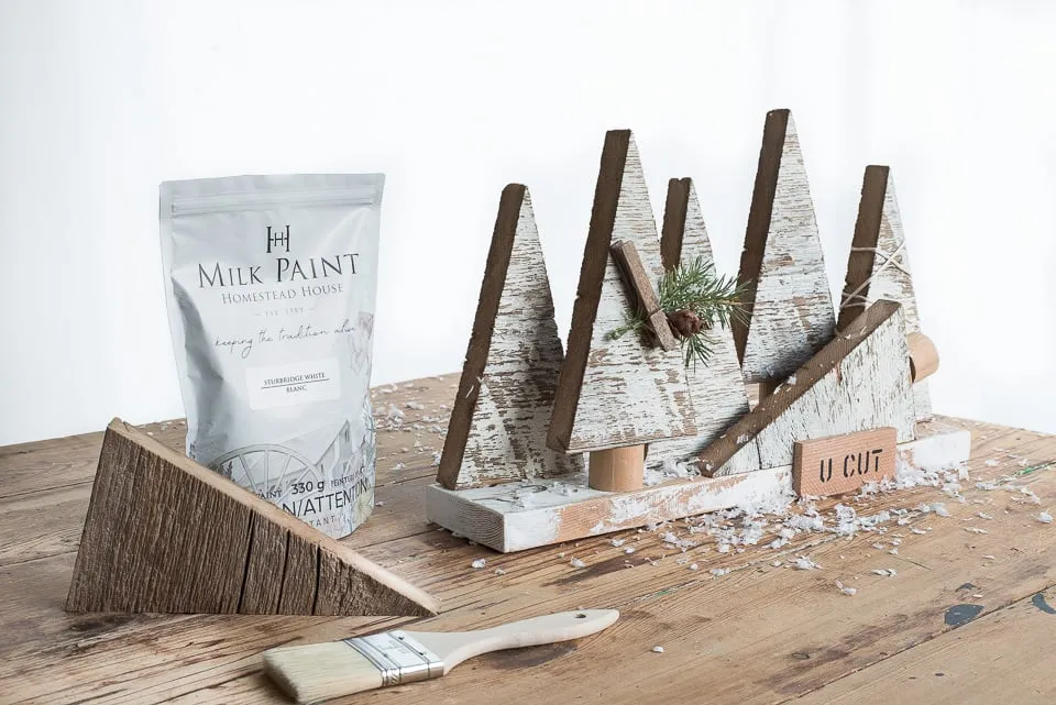 Create a Snow Effect with White Chippy Wood Trees – Milk Paint by Homestead  House