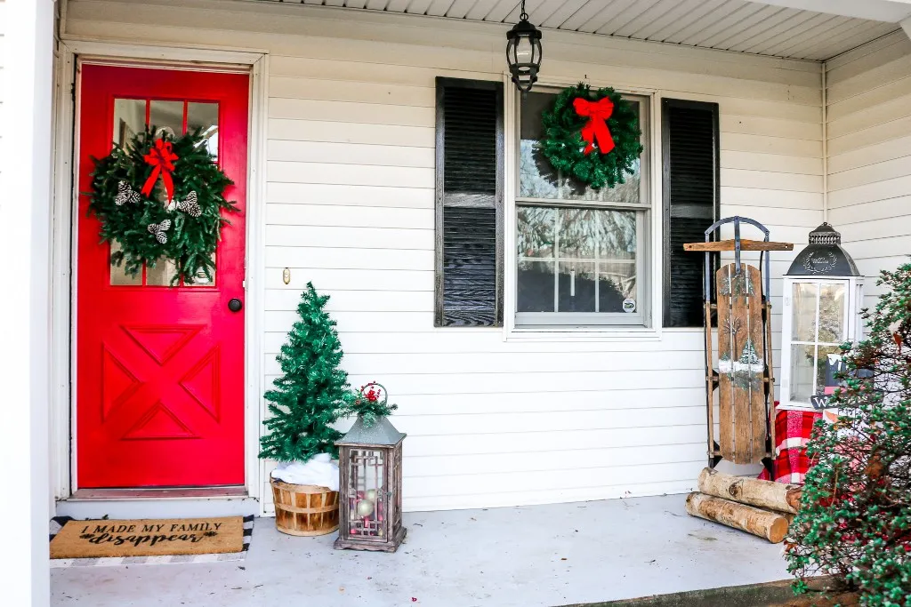 Decorating the Front Porch for the Holidays with an Antique Sled