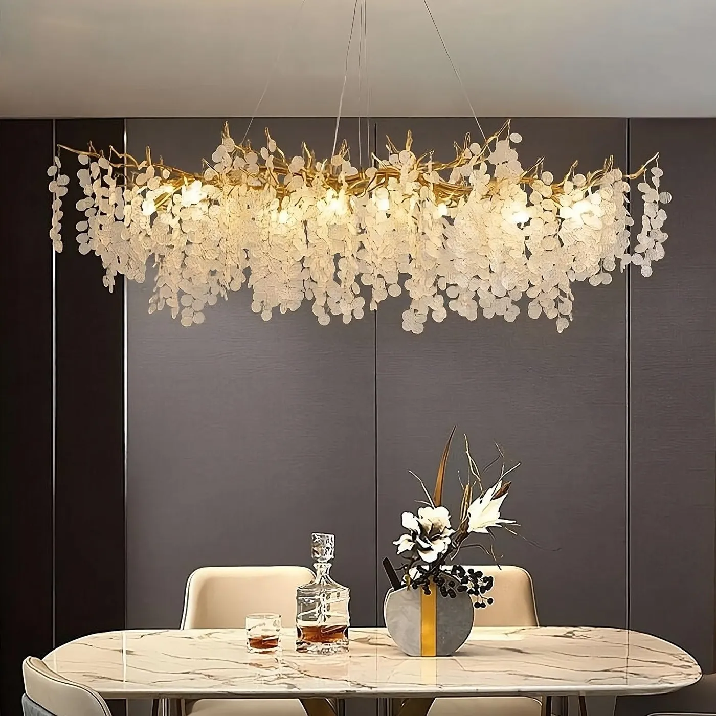 Dining Chandelier - Albero Frost Glass Elegance | Morsale