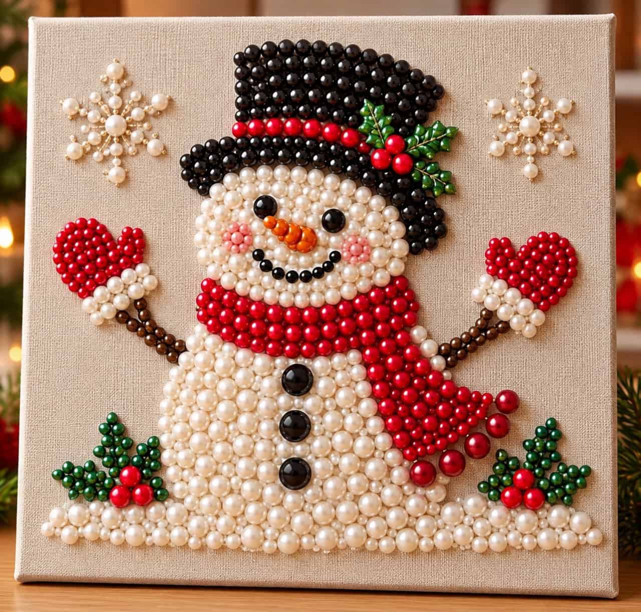 DIY Beaded Christmas Canvas Art Tutorial: 8 More Design Ideas