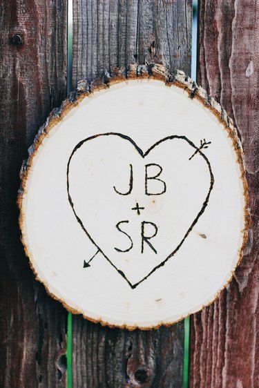 DIY Wood Sign With Carved Heart & Initials | ehow