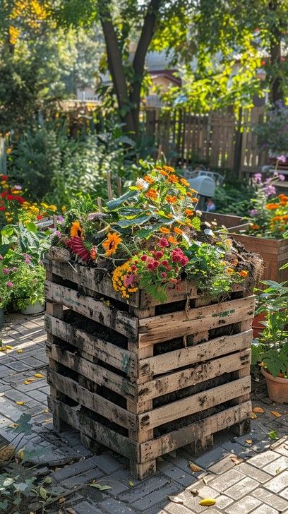 Download Garden Flower Display Image - Flowers, Garden, Wooden | StockCake