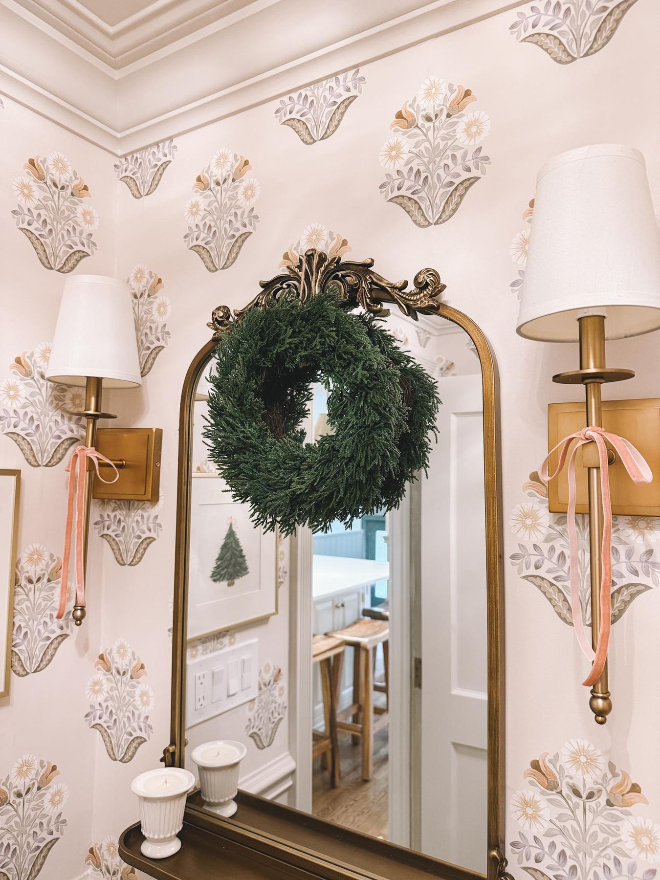 Dressing up the Powder Room for the Holidays