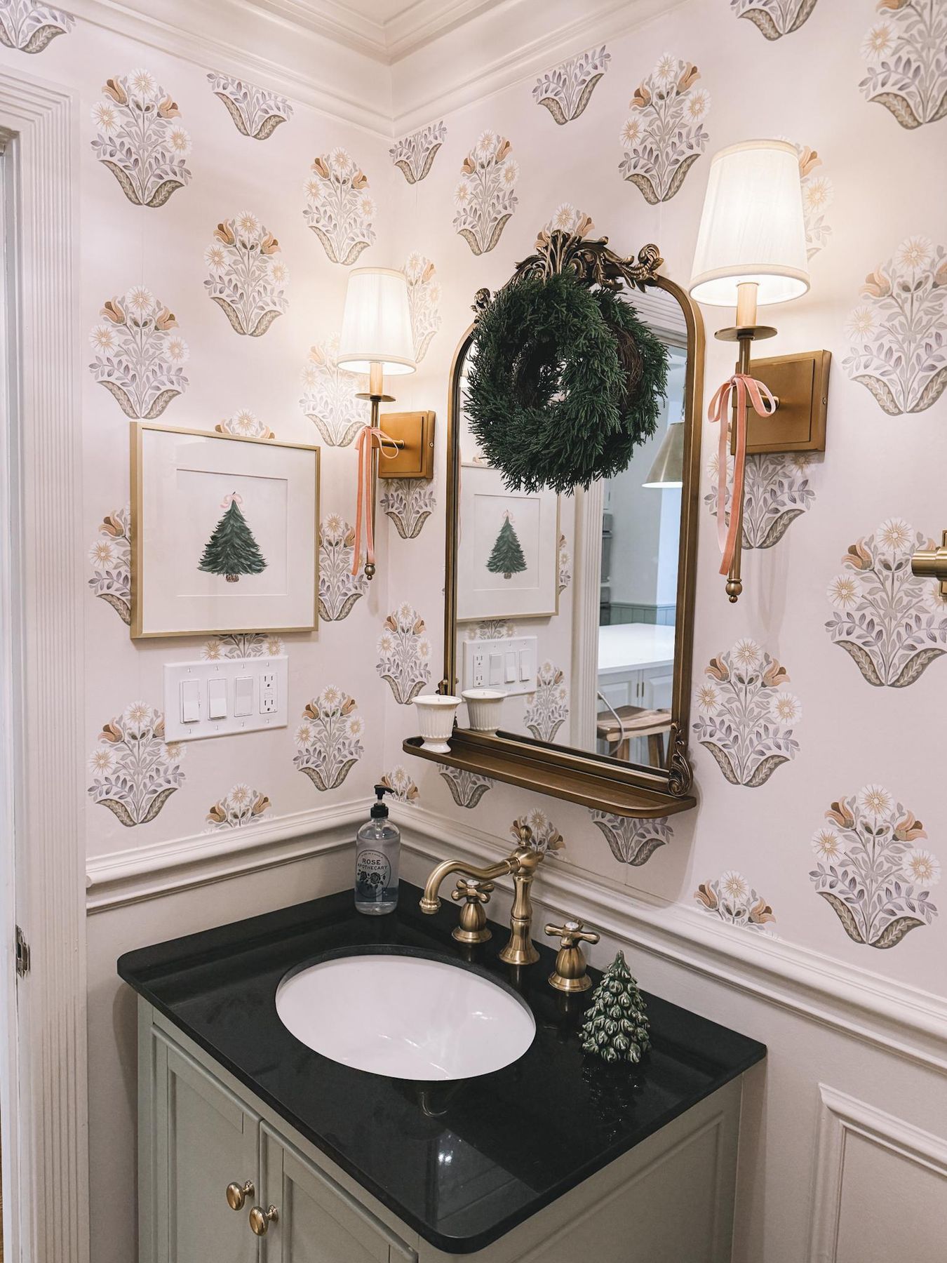 Dressing up the Powder Room for the Holidays