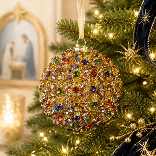 Elegant Christmas Ornament | Jeweled Christmas Ornament | Crystal Christmas Ornament