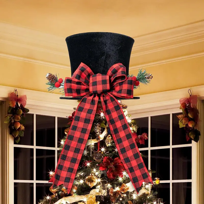 elegant large black christmas tree topper red - Temu