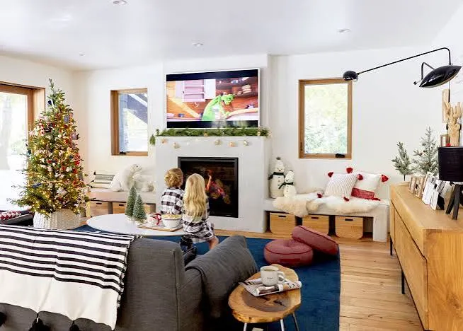 Emily's 'Messy' But FULL Of Memories Christmas Family Room - Emily Henderson