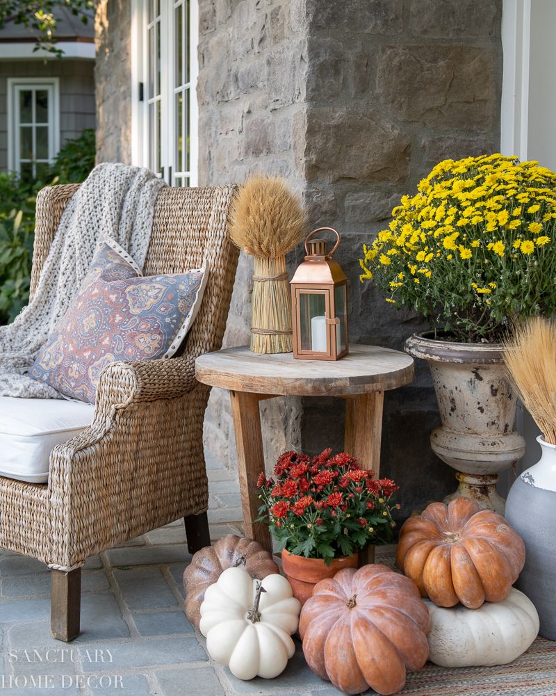 Fall Front Porch Decorating Inspiration - Sanctuary Home Decor