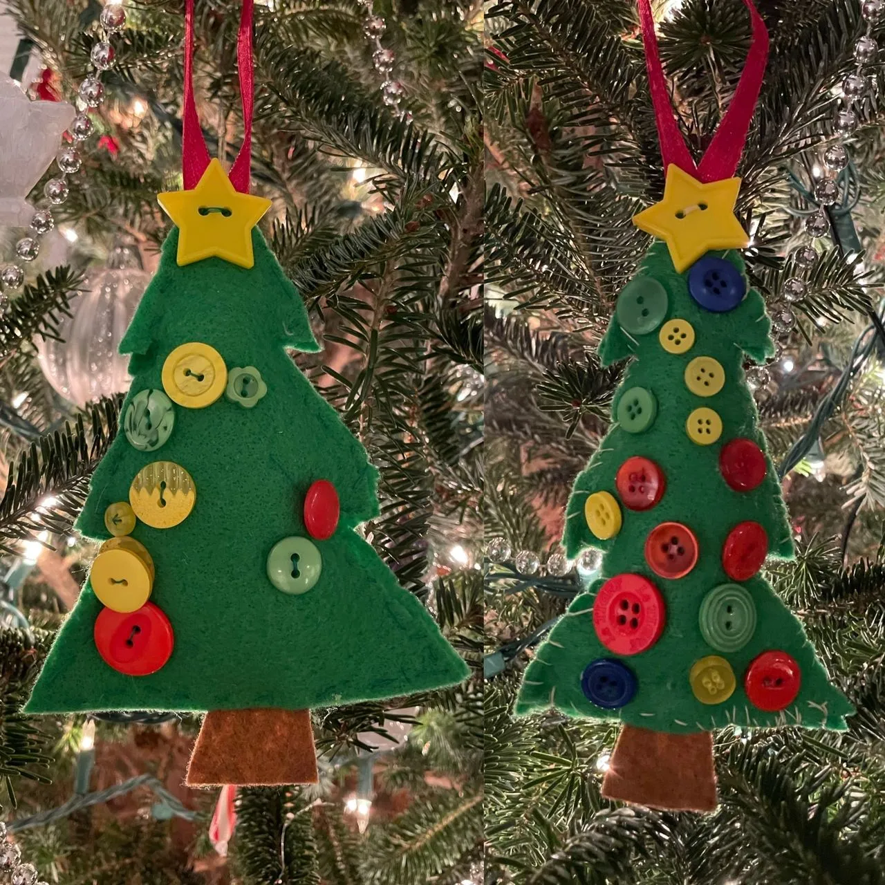Felt & Button Christmas Tree Ornaments