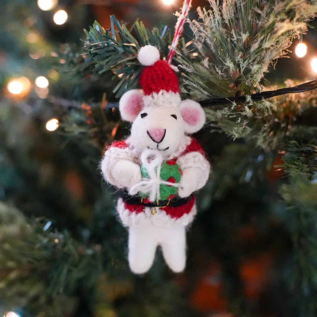 Felt Mouse Christmas Tree Decoration Felt Mouse In Sweater – Set Of Christmas Ornaments Chickadees Wooden Toys