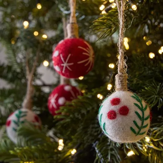 Felt Ornaments Shiny Brite Miniature Ornaments Shiny-Brite™ Pink Glass Ball Ornaments (Set Of 4) West Elm