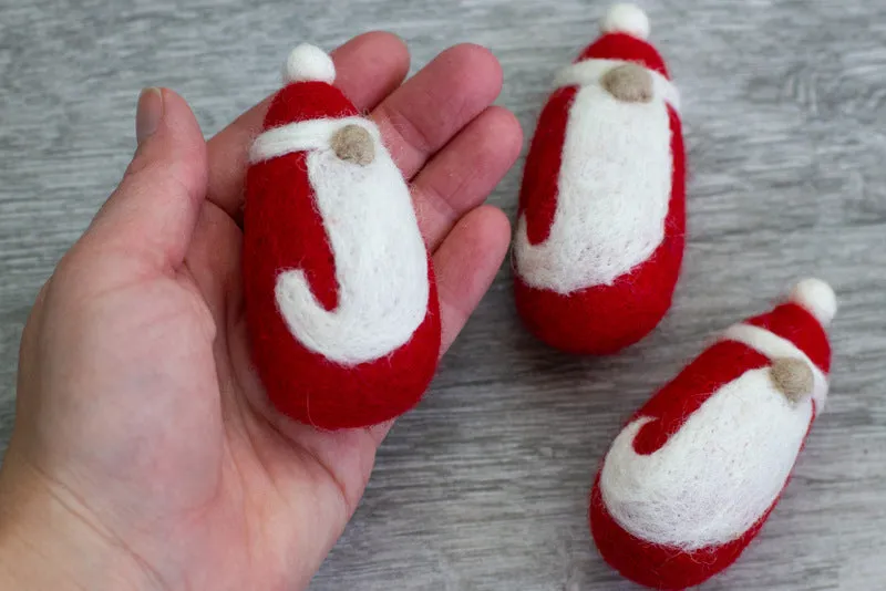 Felt Santa Claus Christmas Shapes- Handmade by Matthew and Mae Set of 3