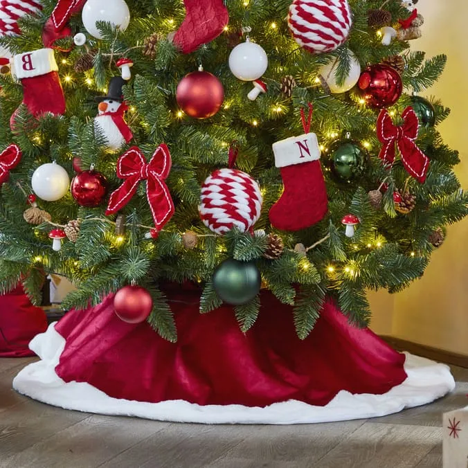 Festive Feeling Christmas Luxury Faux Velvet Tree Skirt | Home Bargains