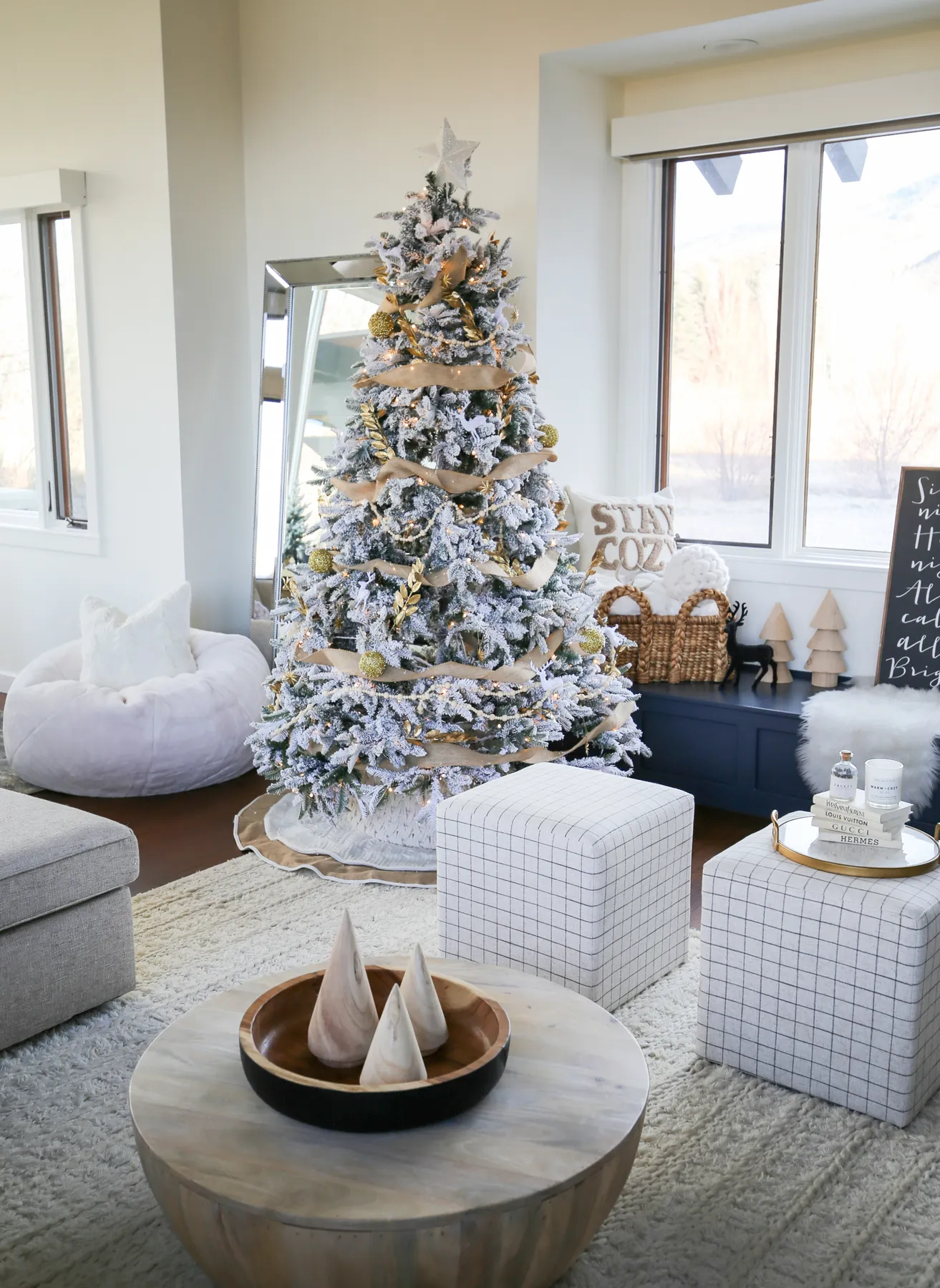 Flocked Christmas Trees for All Budgets — REBECCA & GENEVIEVE Flocked  Christmas Tree