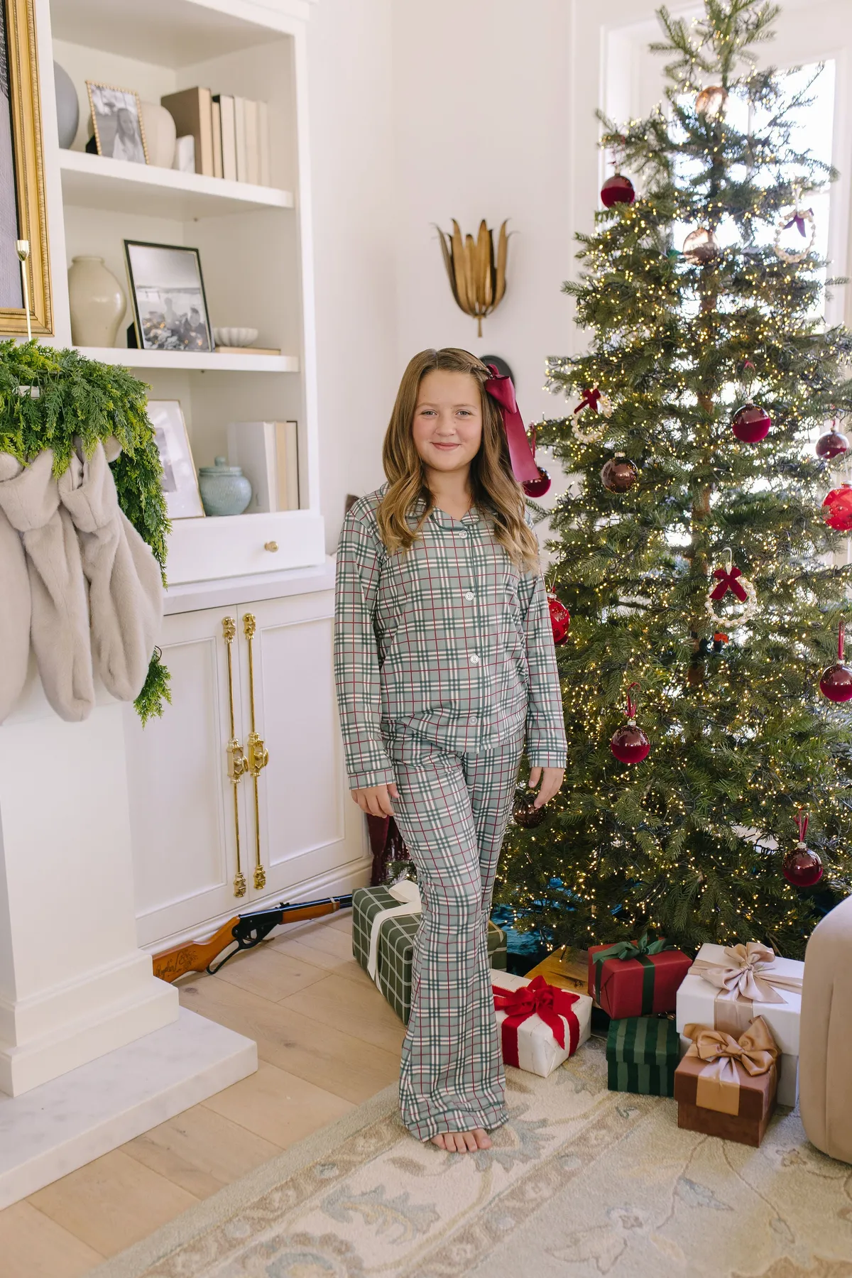 FOREST PLAID | GIRLS' BUTTON UP LONG SLEEVE SET – COZYS