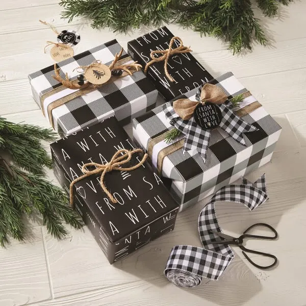 Gift Wrap & Accessories - From Santa with Love Jumbo Reversible Gift Wrap