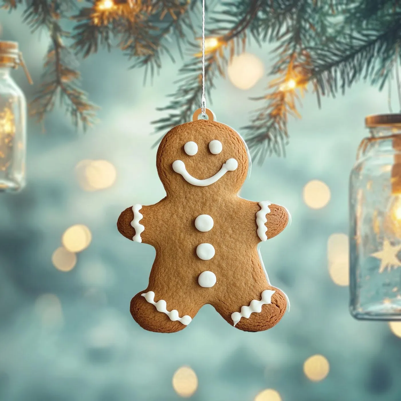 Gingerbread Man Cookie Acrylic 2D Ornament, Gingerbread Cookie Baker O