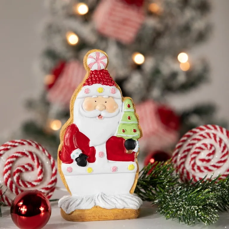 Gingerbread Ornaments Baking Santa Figurine Resin Pastel Gingerbread Santa Chef Decorator's Warehouse