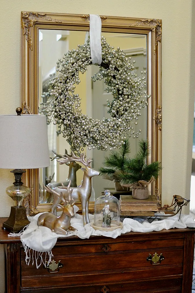 Glam-ish Christmas Entry Decor