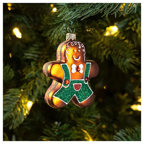 glass blown Gingerbread Man Christmas ornament | online sales on HOLYART.com