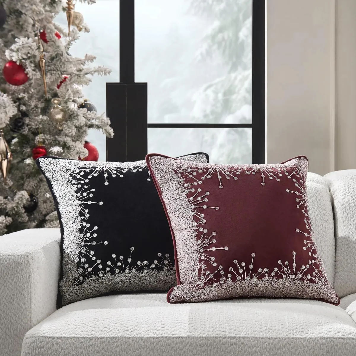 Grace Holiday Pillow 20' - Burgundy | Z Gallerie