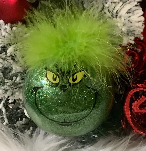 Green Grinch ball ornament | Decor-by-Glassor.cz Grinch Christmas Green  Ornaments