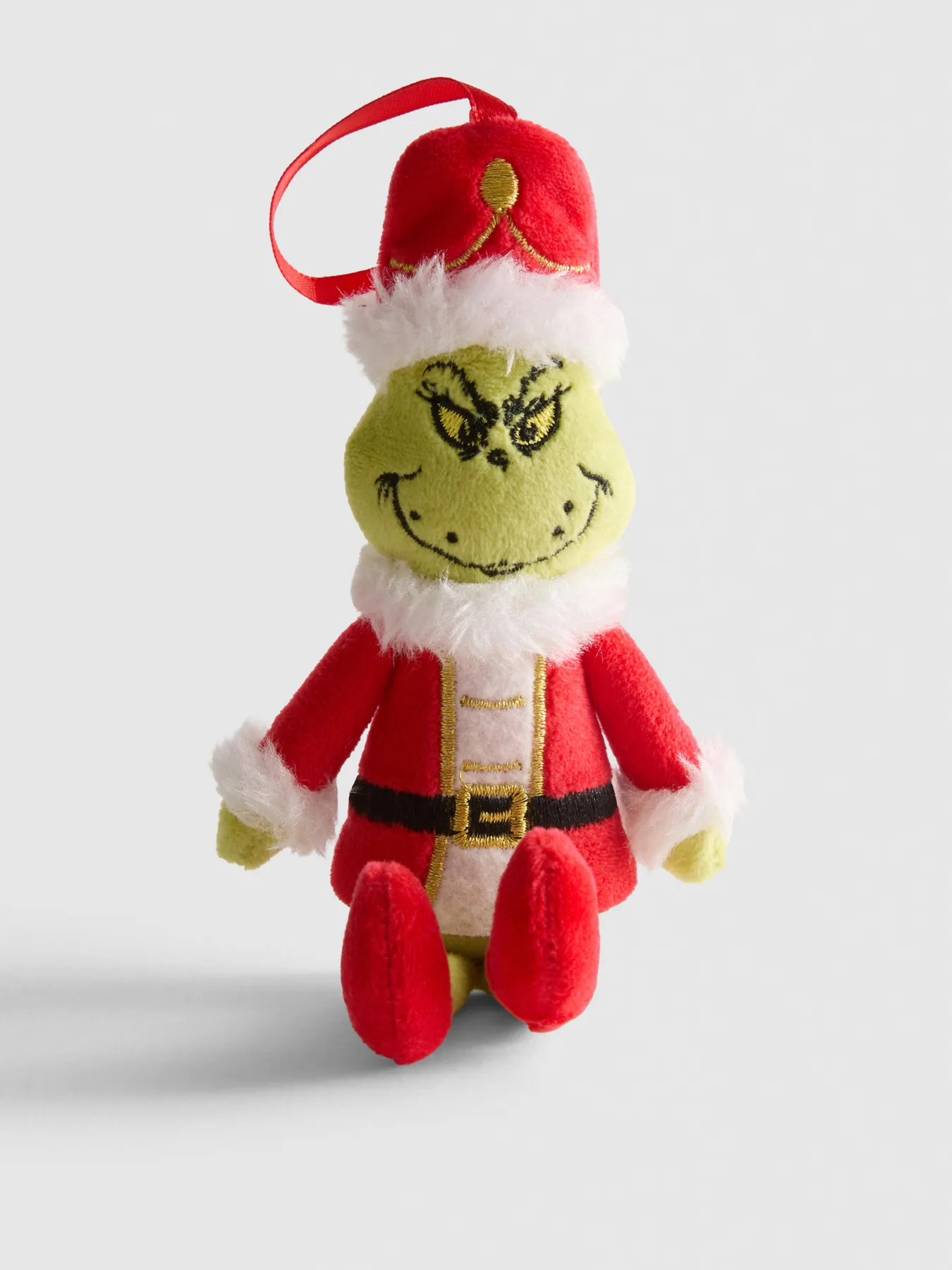 Green The Grinch Plush Santa Christmas Tree Decoration | Primark