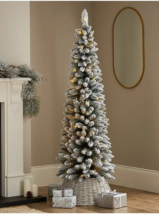 Green & White Slim Snowy 6ft Pre-Lit Christmas Tree | Christmas | George at  ASDA
