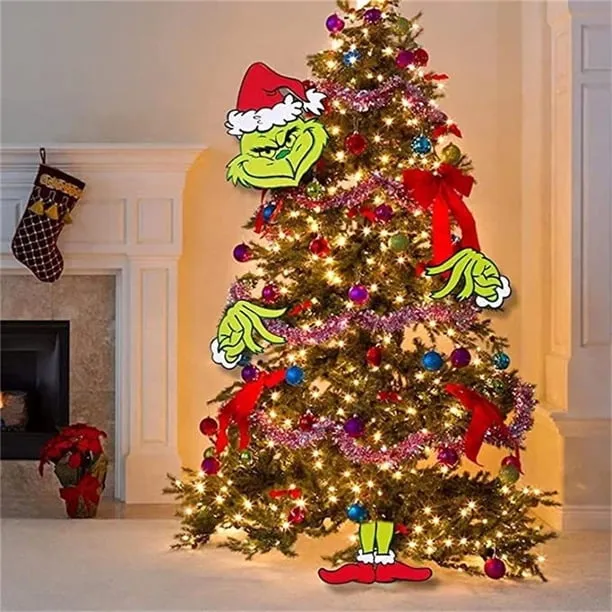Grinch Christmas Decorations The Grinch Christmas Tree Decoration Christmas  Hat Decoration Insert Creative Gift Fence Peeper - Walmart.ca