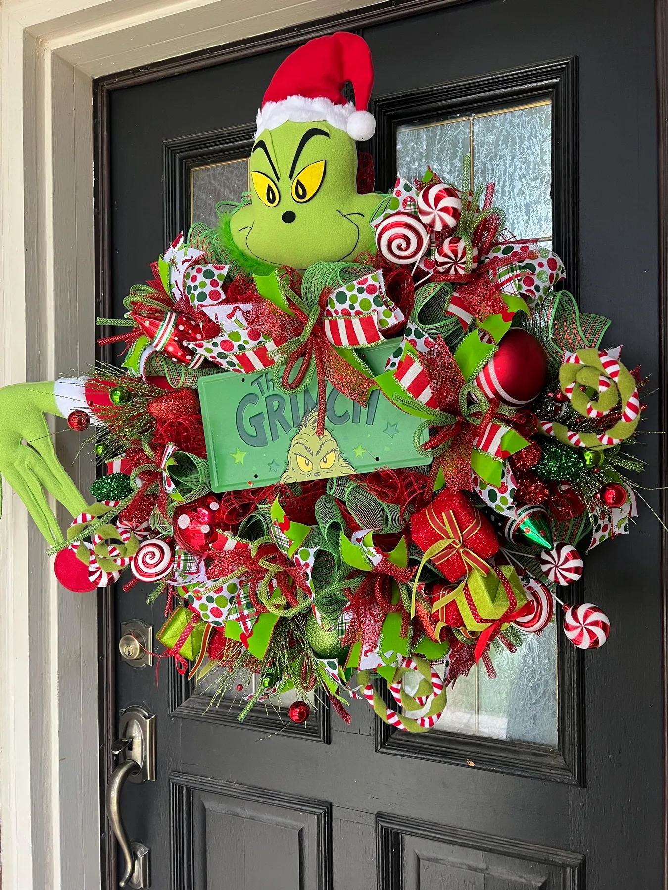 Grinch Christmas wreath Large 20 inch handmade grinch decorations