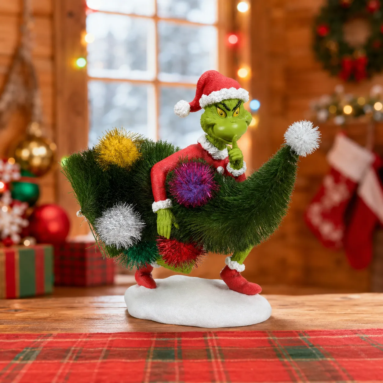 Grinch Stealing Tree Figurine
