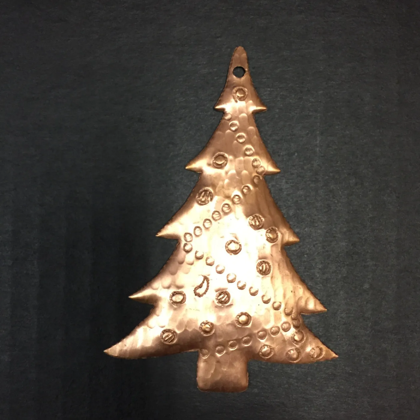 Handcrafted Pure Hammered Copper Christmas Tree Ornament