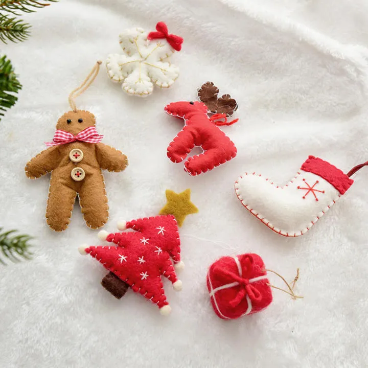 Handmade Christmas Crafts Festive Ornaments DIY Christmas Decorations Fabric Star Topper Wool Felt Christmas Tree | Daraz.com.bd