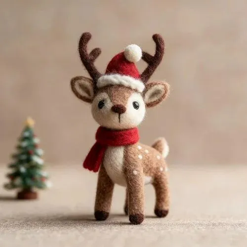 Handmade Wool Felt deer Cute Holiday Decor Christmas Ornament Felt Plush Gift Winter Collect at ₹ 240/piece | Christmas Ornaments in Tonk | ID: 2859421933712
