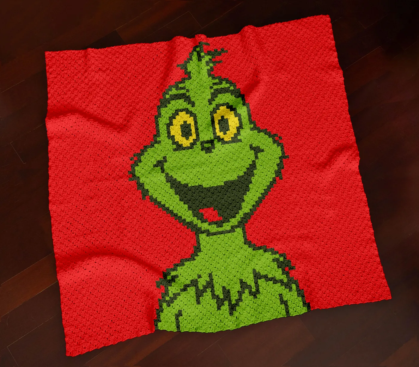 Happy Grinch C2C Crochet Blanket Pattern Pixel Graphghan Chart Corner