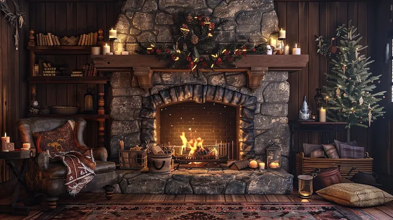 Holiday Decorating: Log Home Holiday Magic - River to River Log Homes