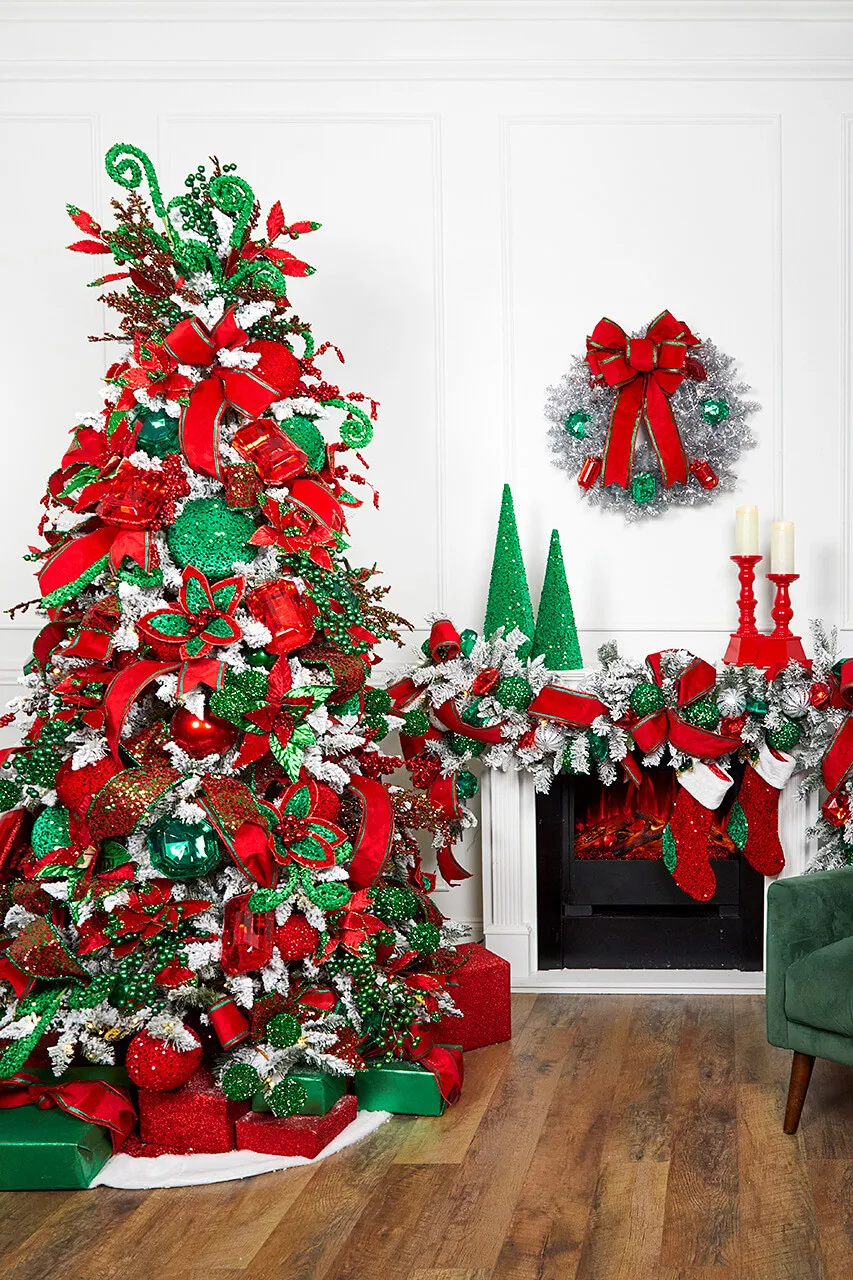 Holiday Sparkle Christmas Decor Bundle | Red Christmas Tree Decorations |  Decorator's Warehouse