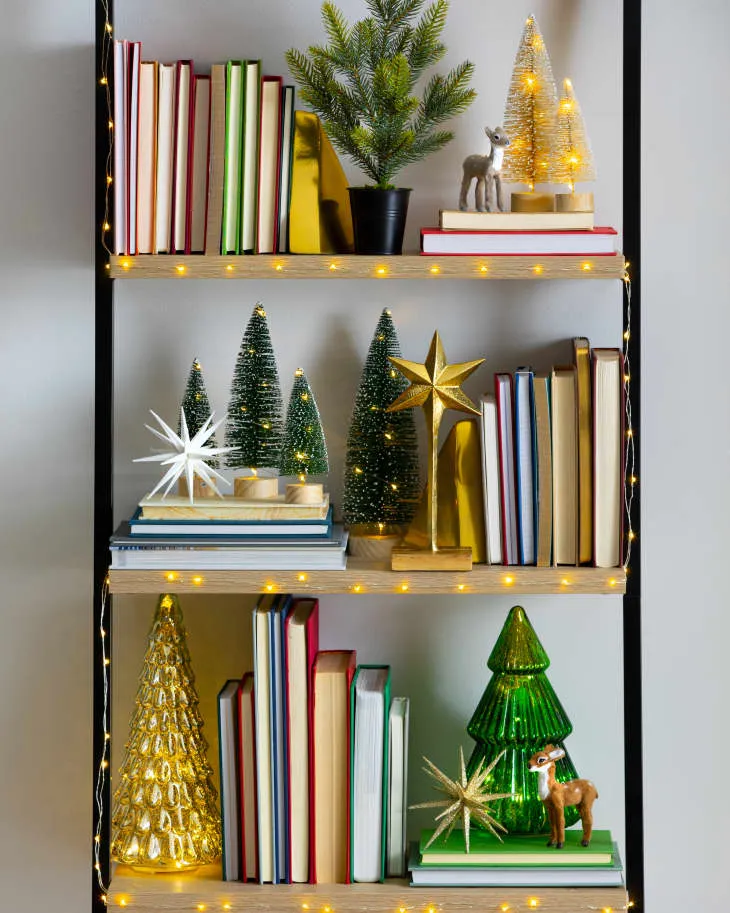 How to Decorate Your Bookshelf for the Holidays | Apartment Therapy