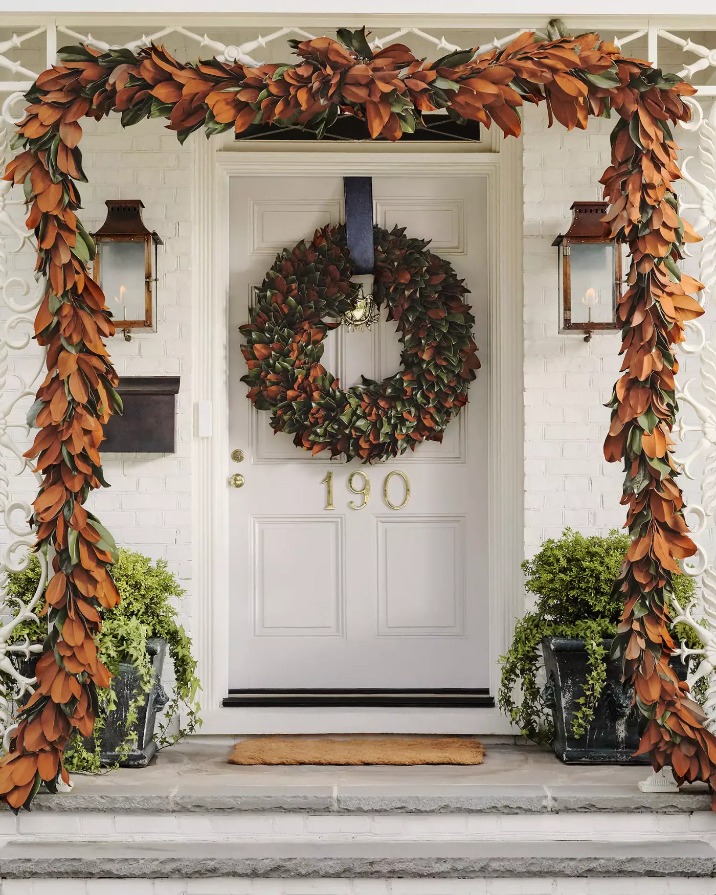 How to Style a Traditional Christmas Porch Door Christmas Decor