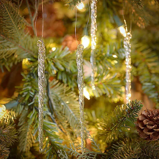 Icicle Christmas Tree Ornaments Blown Glass Icicle Ornaments Set Of 12 Icicle Ornaments Item 102539 The Christmas Mouse