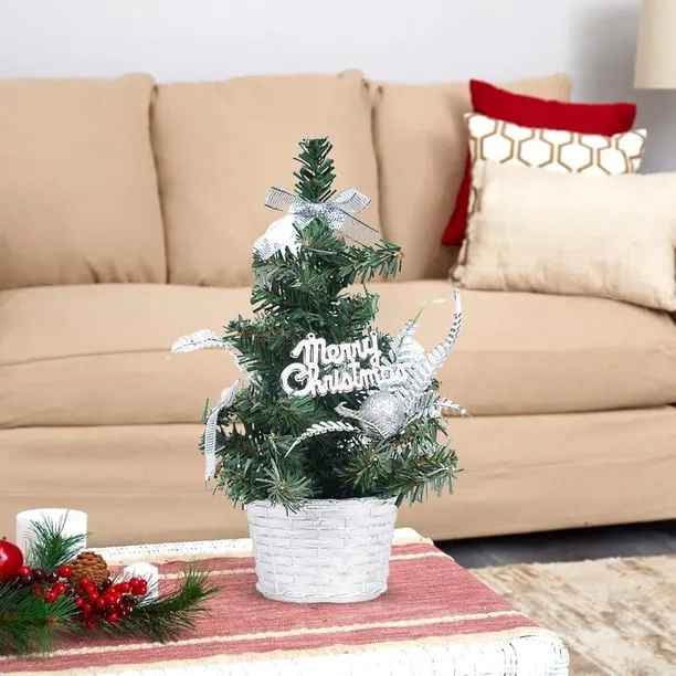 Indoor Christmas Tree Pot Christmas Tree Decorations 20Cm Mini Christmas Tree Pot Plant Christmas Decoration, Desktop Display Christmas Decorations Indoor