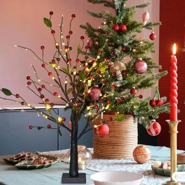 Indoor Decoration Lights Glowing Tree Christmas Party Scene Home Accents  Battery Powered Red Gold Design Festive Decor Gifts - Walmart.ca