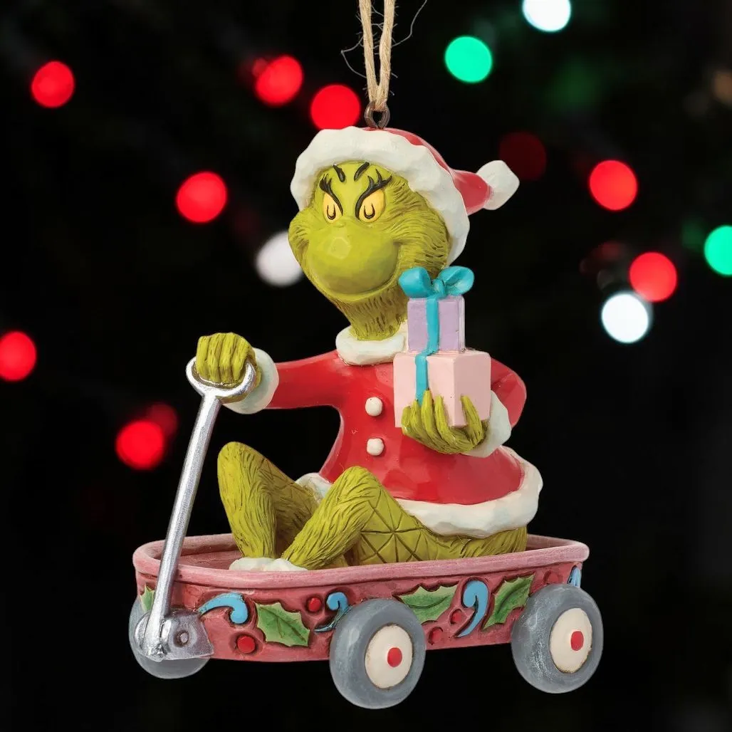 Jim Shore Grinch in Wagon Ornament