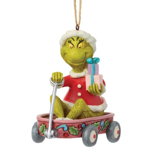 Jim Shore Grinch in Wagon Ornament