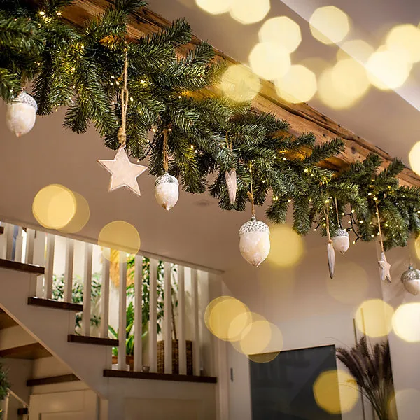 KADAX Artificial Garland 260 cm, Christmas Tinsel for Staircase Bannister and Fireplace Mantel, Long Garland for