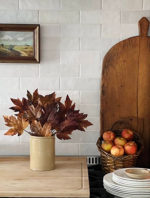 Kitchen Counter Fall Decor: Simple & Warm Additions - MY WEATHERED HOME