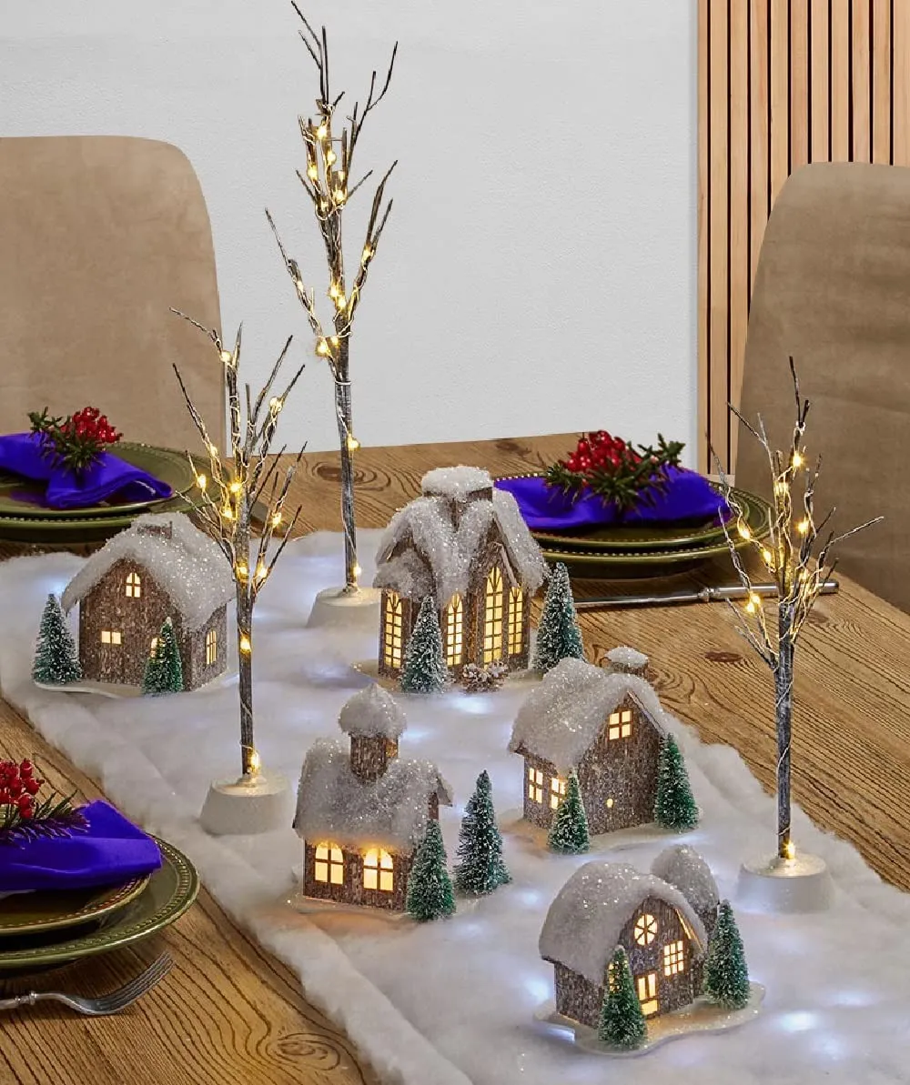 Kovot LED Snow Christmas Holiday Decor Table Runner – Artificial Snow  Village Blanket – 47″ x 17″ – KOVOT