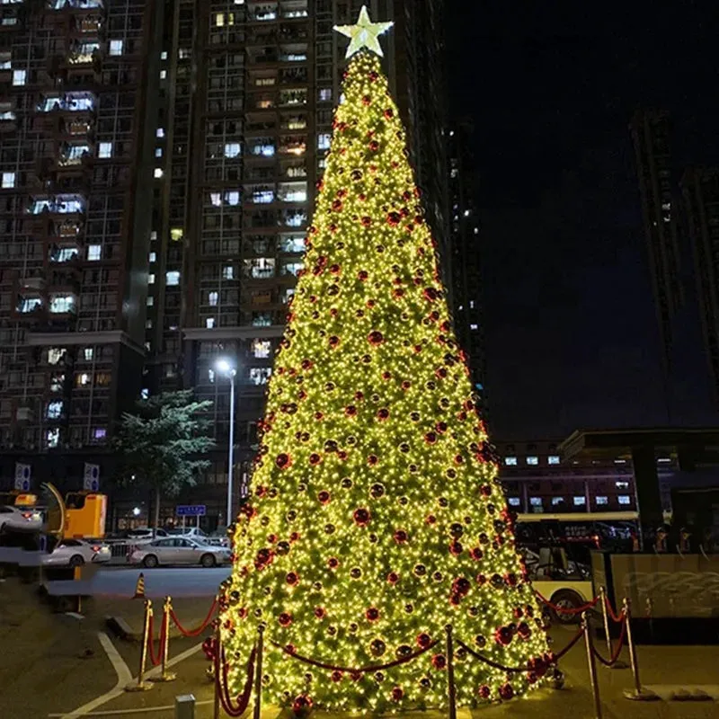 Large Outdoor Giant Christmas Tree with Multicolor LEDs – Faux Natural