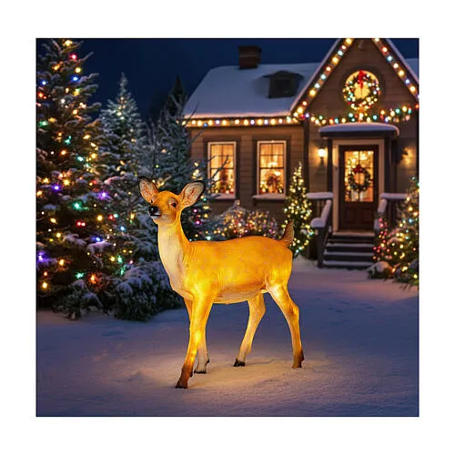 Led Outdoor Traders Christmas Yard Decorations / LED Fawn Standing  Discounts Decoration For Outdoors 70x60x30